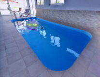 a blue pool